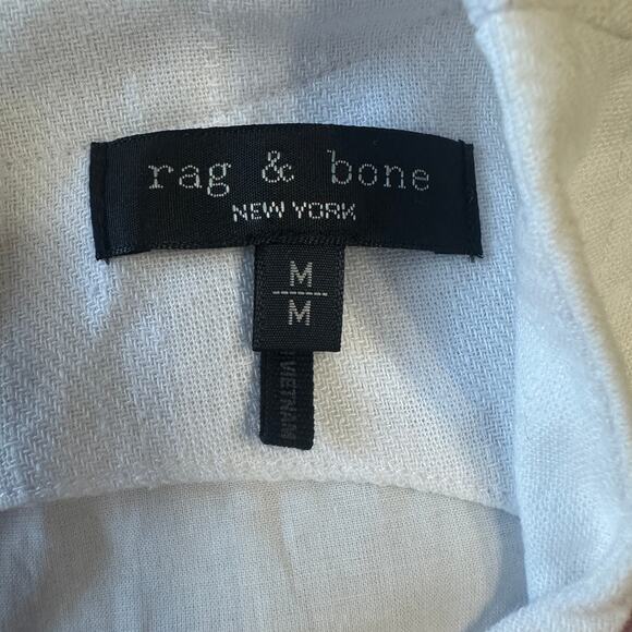 Rag and Bone White Sleeveless Mini Dress, Cotton/Linen, Beachy LWD, Size Medium - Picture 6 of 9